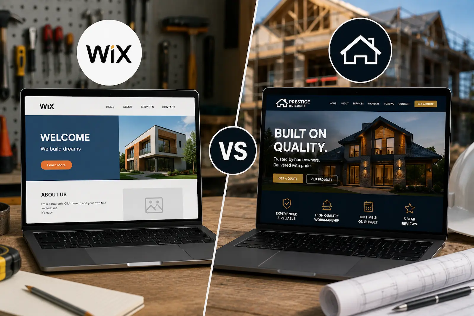 Wix vs Professional Websites for Tradespeople